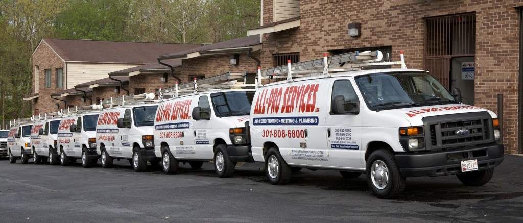 The All-Pro Services fleet of service trucks